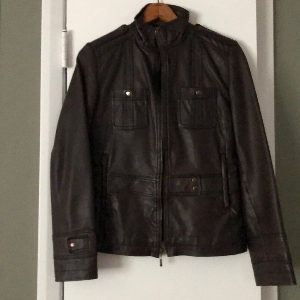 Kenneth Cole Genuine Leather Moto Jacket